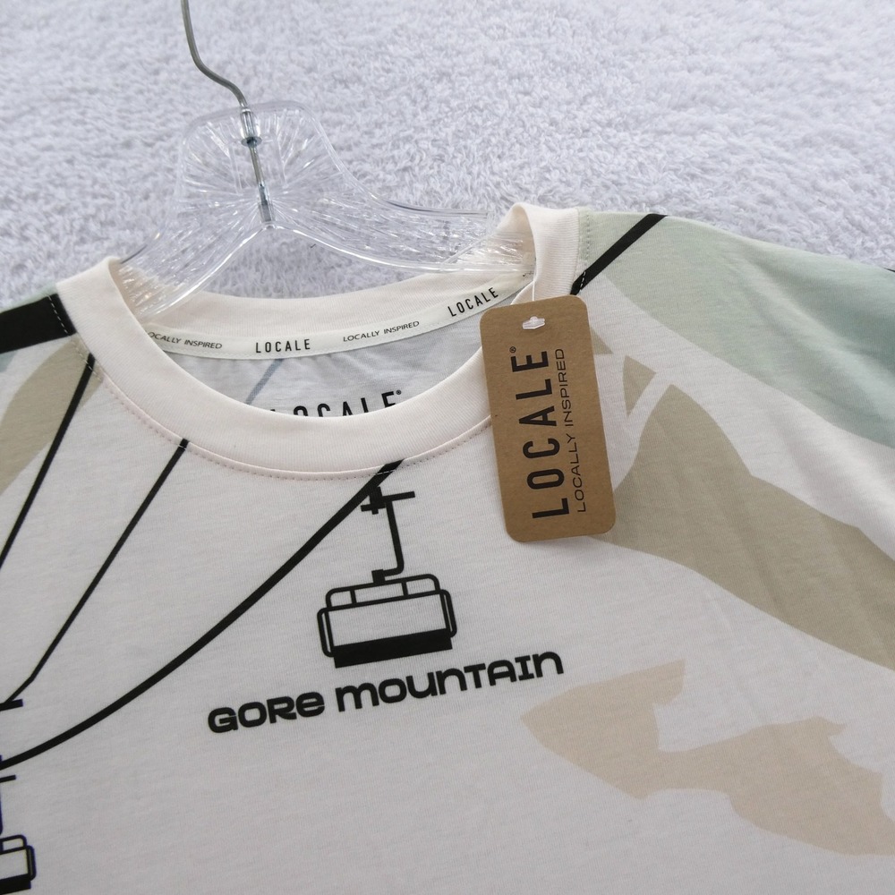 Locale Shirt Mens Large Gore Mountain Ski Resort Graphic White Short Sleeve New - Picture 5 of 10